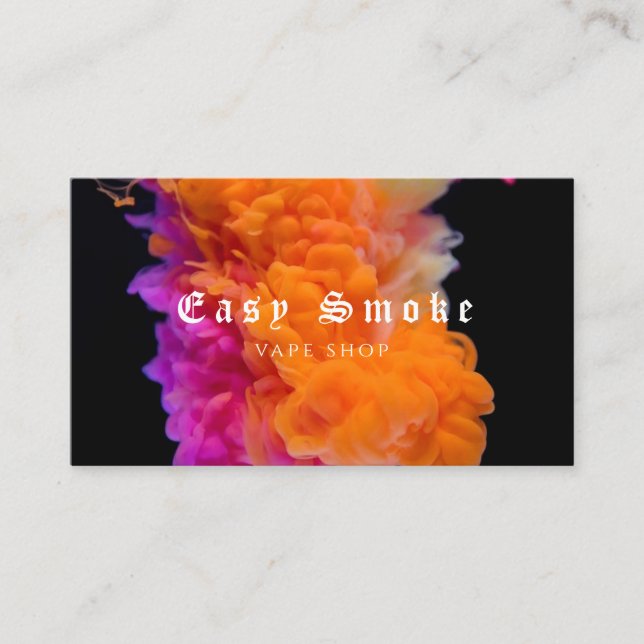 Colourful Smoke Vape Shop Business Card (Front)