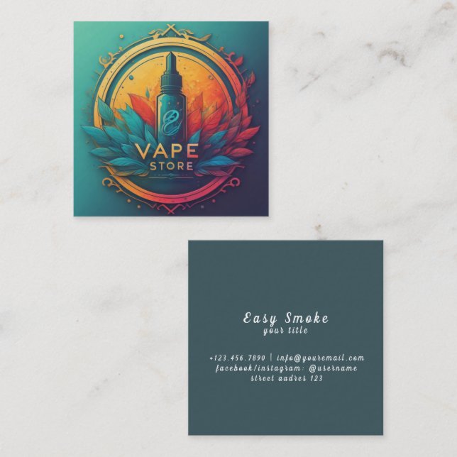 Colourful Smoke Vape Shop Business Card (Front/Back)