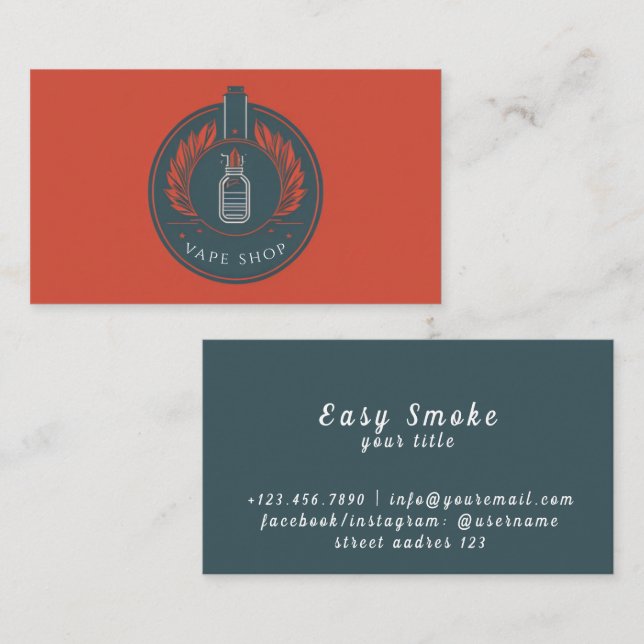 Colourful Smoke Vape Shop Business Card (Front/Back)