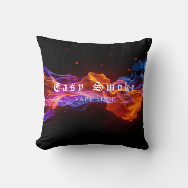 Colourful Smoke Vape Shop Business  Cushion (Front)