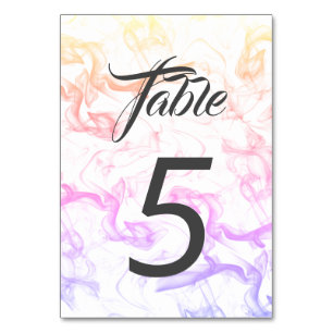 Colourful Smokey Mist Background Table Number