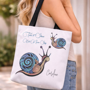 Colourful Snail Tote Bag Slow But Never Stop