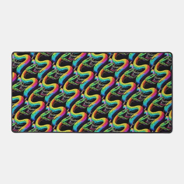 Colourful Snake Illustration Desk Mat (Front)