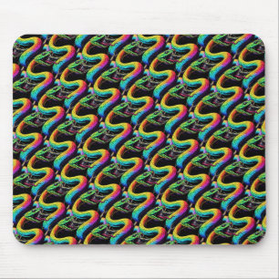 Colourful Snake Illustration Mouse Pad