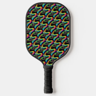 Colourful Snake Illustration Pickleball Paddle