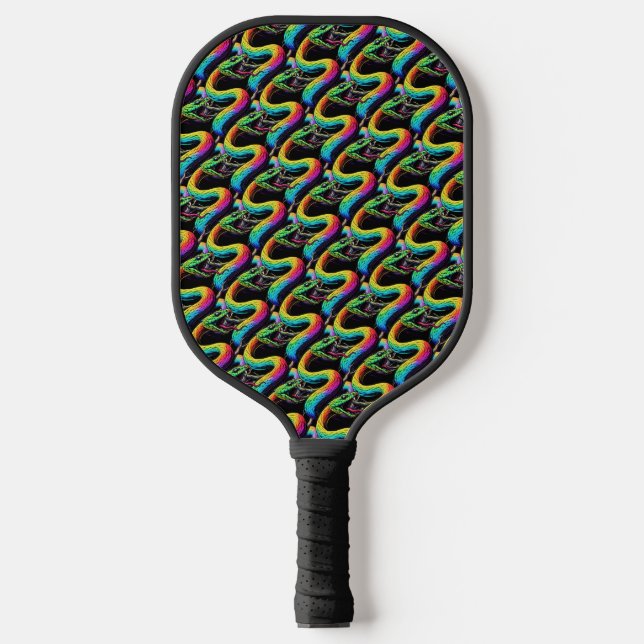 Colourful Snake Illustration Pickleball Paddle (Front)
