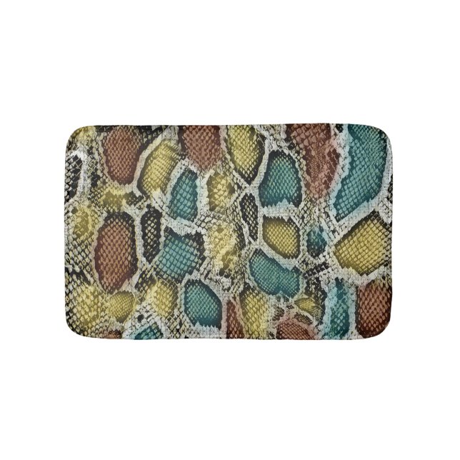 Colourful snake skin: seamless design. bath mat (Front)
