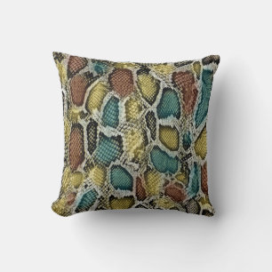 Colourful snake skin: seamless design. cushion