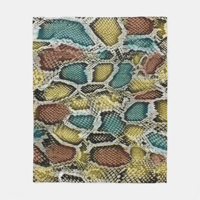 Colourful snake skin: seamless design. fleece blanket (Front)