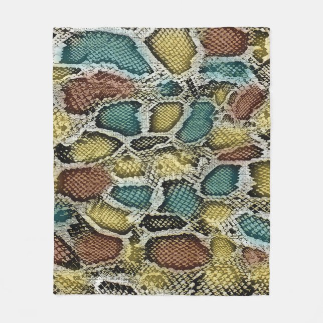 Colourful snake skin: seamless design. fleece blanket (Front)
