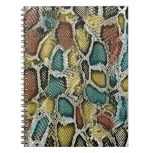 Colourful snake skin: seamless design. notebook