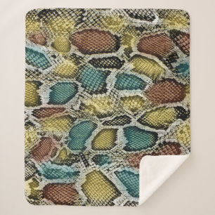 Colourful snake skin: seamless design. sherpa blanket