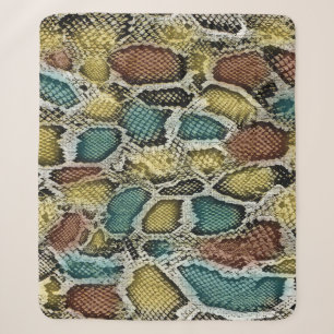 Colourful snake skin: seamless design. sherpa blanket