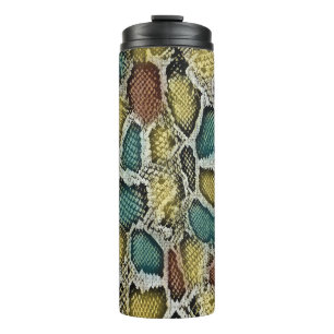 Colourful snake skin: seamless design. thermal tumbler