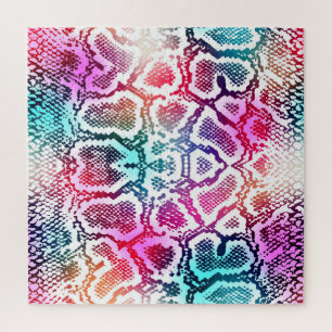 Colourful Snake Skin Texture Pattern. Jigsaw Puzzle