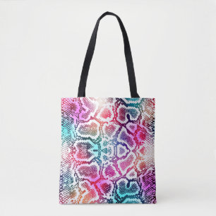 Colourful Snake Skin Texture Pattern. Tote Bag