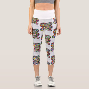 Colourful Snakes High Waisted Capris