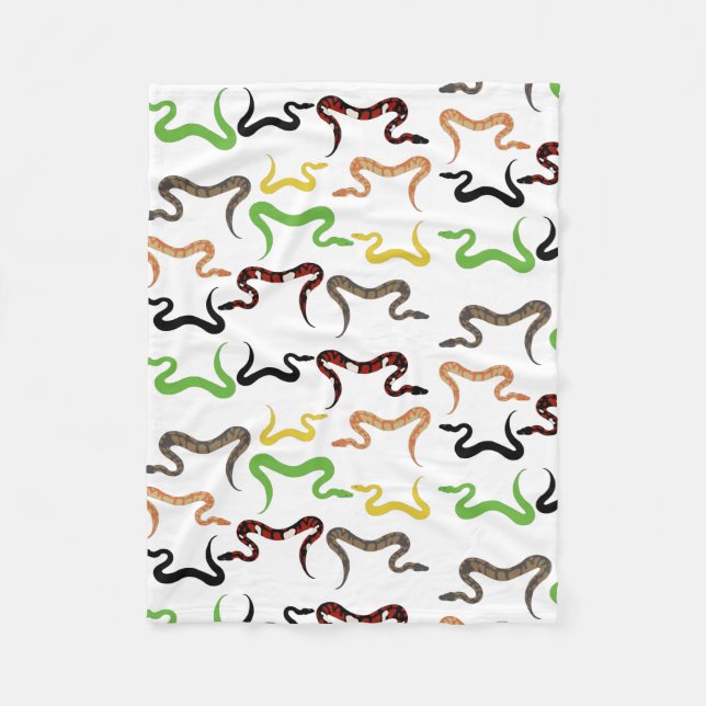 Colourful Snakes Python Reptile Pattern  Fleece Blanket (Front)