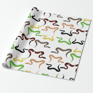 Colourful Snakes Python Reptile Pattern  Wrapping Paper
