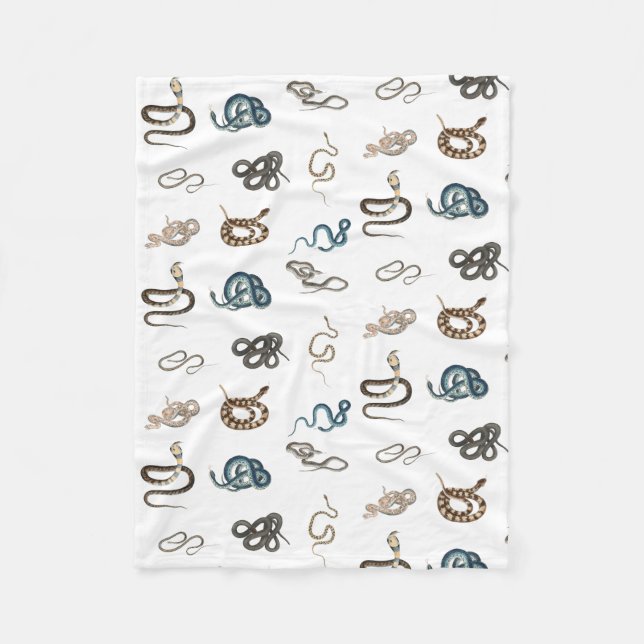 Colourful Snakes Reptile Animal Pattern Fleece Blanket (Front)