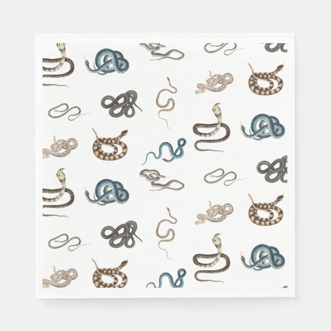 Colourful Snakes Reptile Animal Pattern Napkin (Front)