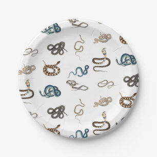 Colourful Snakes Reptile Animal Pattern Paper Plate