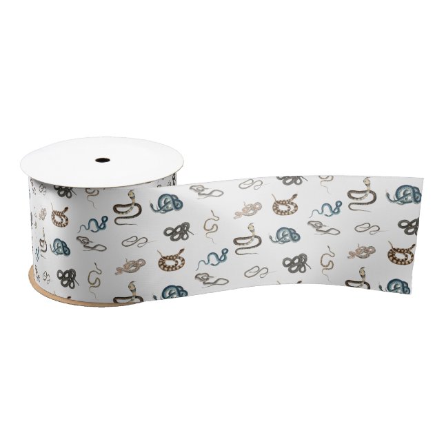 Colourful Snakes Reptile Animal Pattern Satin Ribbon (Spool)