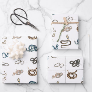 Colourful Snakes Reptile Animal Pattern Wrapping Paper Sheet