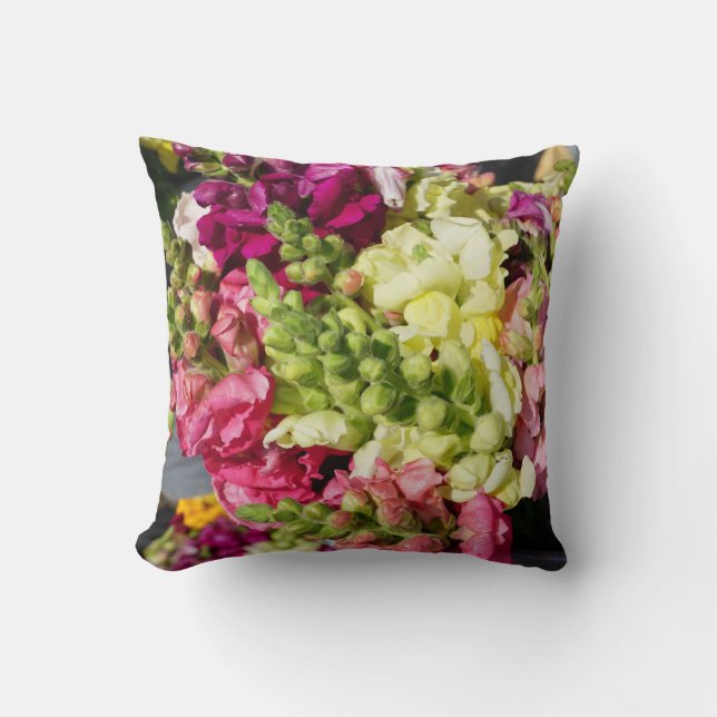 Colourful Snapdragon Floral Flowers Garden Nature Cushion (Front)