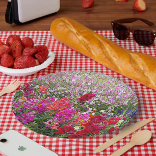 Colourful Snapdragon Garden Floral Paper Plate