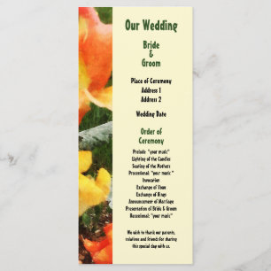 Colourful Snapdragons Wedding Program