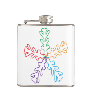 Colourful Snowflake Flask