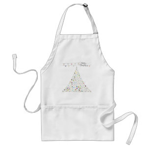Colourful Snowflake Merry Christmas Tree Standard Apron