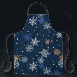 Colourful Snowflakes  Apron<br><div class="desc">A Blue Snowflake Adult Apron For The Holidays</div>