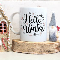 Colourful Snowflakes Hello Winter Elegant Christma
