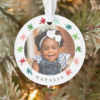 Colourful Snowflakes Kids 2 Photo Name Christmas