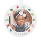 Colourful Snowflakes Kids 2 Photo Name Christmas