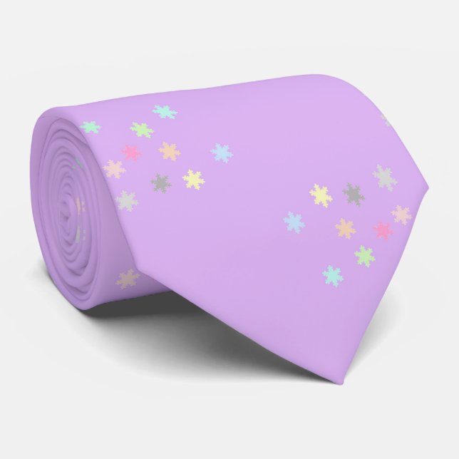 Colourful Snowflakes Neck Tie (Rolled)