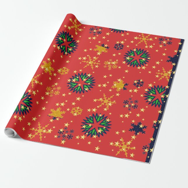 Colourful Snowflakes - Wrapping Paper (Unrolled)