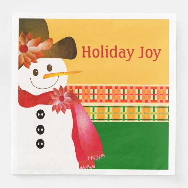 Colourful Snowman Napkin (Front)