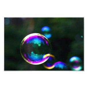Colourful Soap Bubbles Floating Photo Print