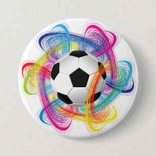 Colourful Soccer Ball Button