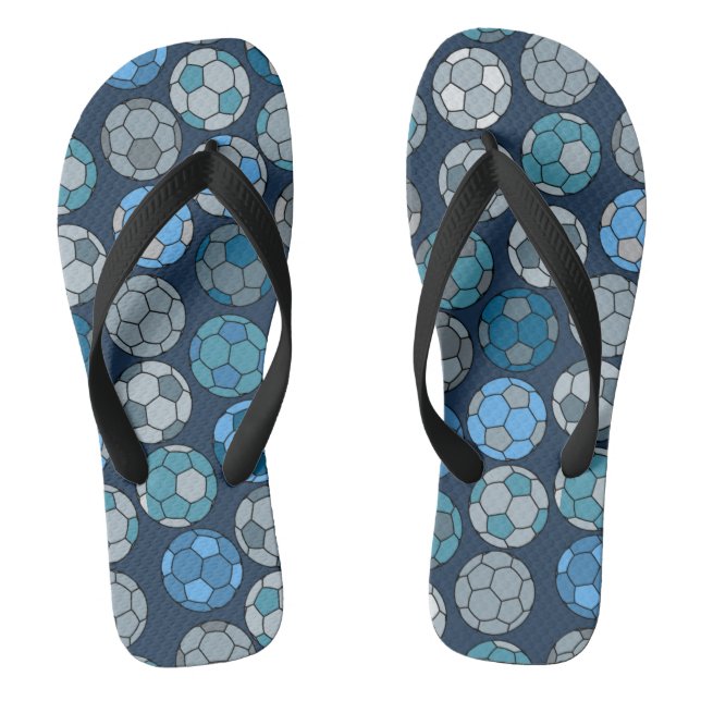 Colourful Soccer Ball Pattern Thongs (Footbed)