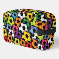 Colourful Soccer Balls Design Dopp Kit Toiletry Ba