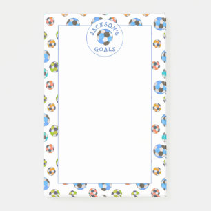 Colourful Soccer Balls Kids Goals Notes