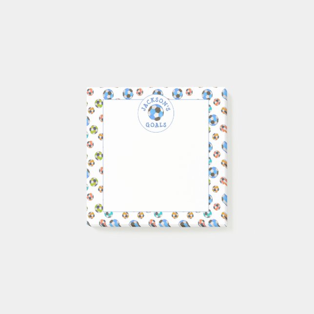 Colourful Soccer Balls Kids Goals Notes (Front)