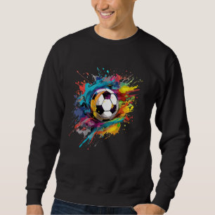 Colourful Soccer Football Ball Splash Art Football Sweatshirt
