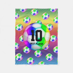 Colourful Soccers Balls   Girly Sport Gift Fleece Blanket