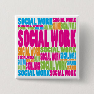 Colourful Social Work 15 Cm Square Badge
