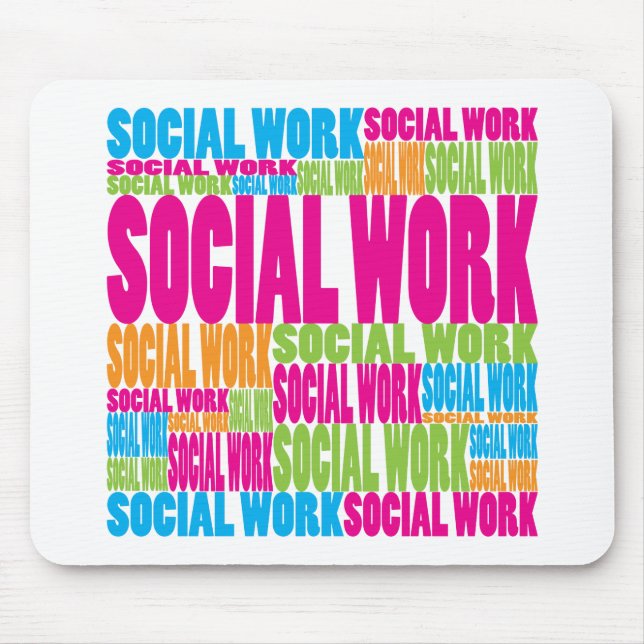 Colourful Social Work Mouse Pad (Front)